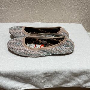 Madden Girl Sparkling Tan Flats